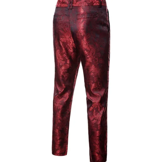 Best OUKU Men's Trousers Chinos Jogger Pants Geometric Full Length Party Daily Casual Formal Black Wine Micro-elastic
