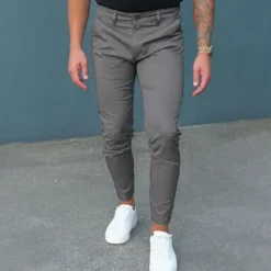 Hot OUKU Men's Trousers Chinos Pencil Pants Jogger Pants Front Pocket Plain Comfort Breathable Business Casual Daily Streetwear Chic & Modern Black Navy Blue Micro-elastic