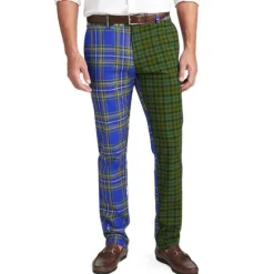 New OUKU Men's Trousers Chinos Slacks Chino Pants Jogger Pants Plaid Checkered Comfort Soft Office Business Streetwear Casual Fuchsia Blue Red Inelastic