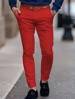 Outlet OUKU Men's Trousers Chinos Summer Pants Casual Pants Front Pocket Plain Comfort Breathable Casual Daily Holiday Fashion Basic Black White