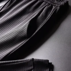 OUKU Men's Trousers Cropped Pants Casual Pants Drawstring Elastic Waist Solid Colored Breathable Quick Dry Outdoor Daily Gym Casual Athletic Micro-elastic Black
