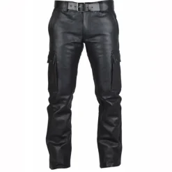New OUKU Men's Trousers Faux Leather Pants Casual Pants Pocket Plain Comfort Breathable Outdoor Daily Going out Fashion Casual Black