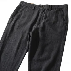Outlet OUKU Men's Trousers Solid Color Knee Length Business Classic Style Casual Black White Inelastic