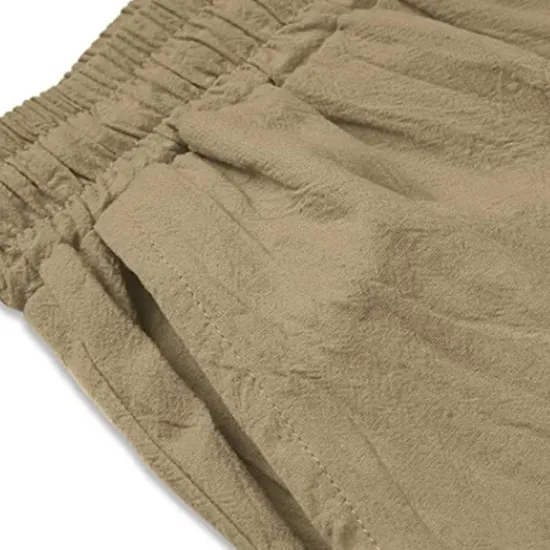 Sale OUKU Men's Trousers Summer Pants Bloomers Beach Pants Baggy Harem Pants Pocket Drawstring Baggy Plain Comfort Breathable Yoga Daily Classic Casual / Sporty Loose Fit Black White