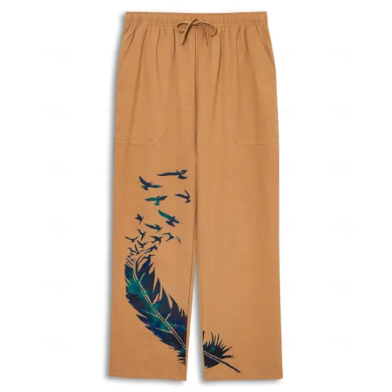 Sale OUKU Men's Trousers Summer Pants Beach Pants Pocket Elastic Waist Drawstring Feather Lightweight Outdoor Full Length Casual Daily Casual Trousers White Navy Blue Micro-elastic