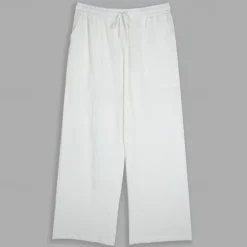 Outlet OUKU Men's Trousers Summer Pants Beach Pants Elastic Waist Wide Leg Straight Leg Plain Breathable Soft Yoga Casual Daily Fashion Streetwear Loose Fit Black White