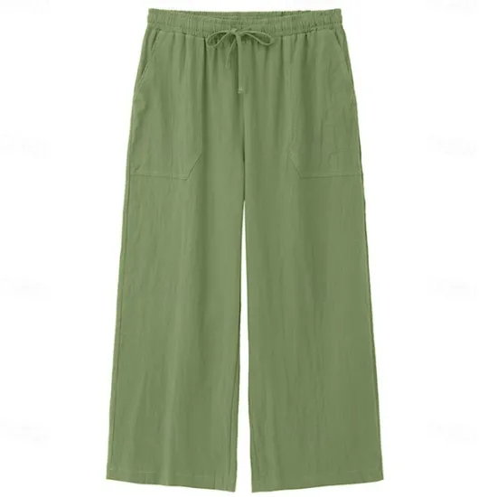 OUKU Men's Trousers Summer Pants Baggy Pants Beach Pants Casual Pants Drawstring Front Pocket Straight Leg Plain Comfort Soft Full Length Yoga Holiday Beach Fashion Hawaiian Black White