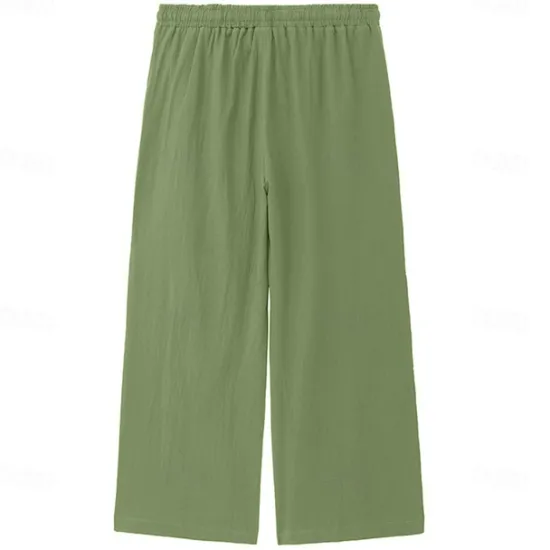 OUKU Men's Trousers Summer Pants Baggy Pants Beach Pants Casual Pants Drawstring Front Pocket Straight Leg Plain Comfort Soft Full Length Yoga Holiday Beach Fashion Hawaiian Black White