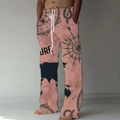 Clearance OUKU Men's Trousers Summer Pants Beach Pants Elastic Drawstring Design Front Pocket Straight Leg Graphic Prints Graffiti Comfort Soft Casual Daily Fashion Designer Black White