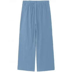 Sale OUKU Men's Trousers Summer Pants Baggy Pants Beach Pants Casual Pants Drawstring Front Pocket Straight Leg Plain Comfort Soft Full Length Yoga Holiday Beach Fashion Hawaiian Black White