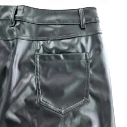 Sale OUKU Men's Trousers Summer Pants Faux Leather Shorts Pocket Plain Comfort Breathable Vacation Daily Holiday Stylish Athleisure Black