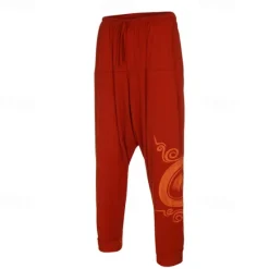 Clearance OUKU Men's Trousers Summer Pants Harem Pants Casual Pants Drawstring Elastic Waist Graphic Breathable Soft Casual Daily Holiday Streetwear Ethnic Style Black Blue Micro-elastic