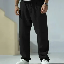 Discount OUKU Men's Trousers Summer Pants Beach Pants Pocket Drawstring Elastic Waist Plain Comfort Breathable Vacation Daily Holiday Hawaiian Boho Gray Green Black