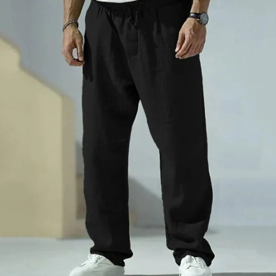 Discount OUKU Men's Trousers Summer Pants Beach Pants Pocket Drawstring Elastic Waist Plain Comfort Breathable Vacation Daily Holiday Hawaiian Boho Gray Green Black