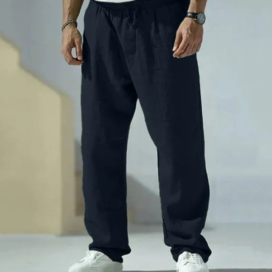 Discount OUKU Men's Trousers Summer Pants Beach Pants Pocket Drawstring Elastic Waist Plain Comfort Breathable Vacation Daily Holiday Hawaiian Boho Gray Green Black
