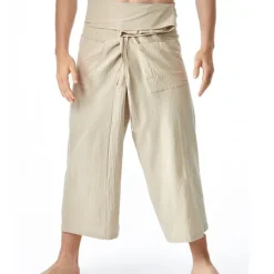 OUKU Men's Trousers Summer Pants Baggy Pants Beach Pants Pocket Drawstring Solid Color Breathable Soft Full Length Yoga Casual Folk Style Loose Black Army Green Inelastic