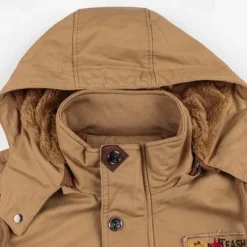 Discount OUKU Men's Trucker Jacket Fleece Jacket Cargo Jacket Hoodie Jacket Vacation Daily Thermal Warm Pocket Fleece Fall & Winter Plain Fashion Streetwear Hooded Regular Black Brown Army Green Jacket