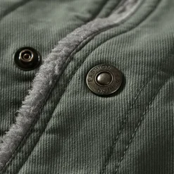 Outlet OUKU Men's Trucker Jacket Jacket Outdoor Daily Wear Warm Button Pocket Fall Winter Plain Fashion Streetwear Lapel Regular Black Khaki Army Green Jacket