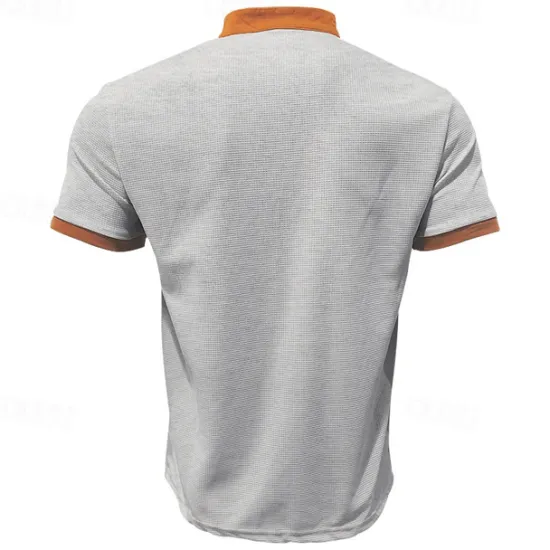 Sale OUKU Men's T-shirt Suits 2 Pieces Outfits Tee & Shorts Short Sleeve Standing Collar Summer Color Block Fashion Casual Lace up 2 Piece Vacation Daily Wear Going out Black White Royal Blue Top Tee for Men