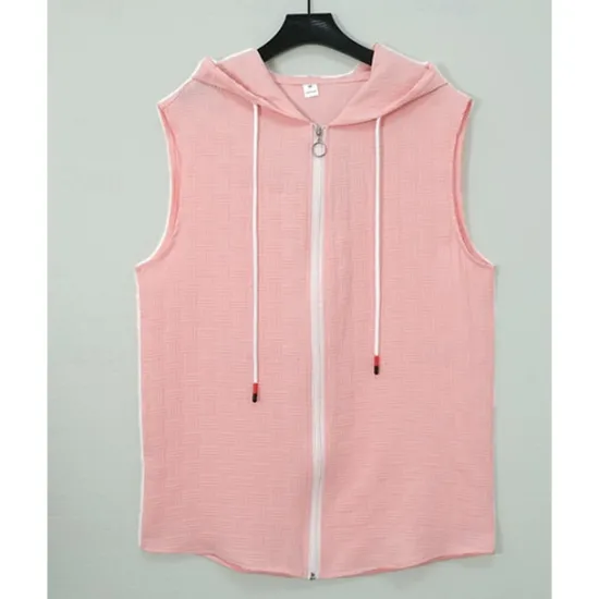 Online OUKU Men's T-shirt Suits 2 Pieces Outfits Tee & Shorts Sleeveless Hooded Summer Plain Fashion Casual 2 Piece Vacation Daily Wear Going out Black Pink White Top Tee for Men