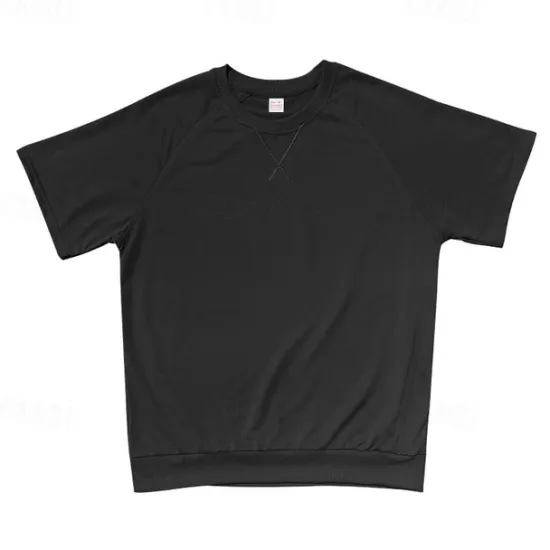 OUKU Men's T-shirt Suits 2 Pieces Outfits Tee & Shorts Short Sleeve Crew Neck Summer Plain Fashion Casual 2 Piece Vacation Daily Wear Going out Black Khaki Light Grey Top Tee for Men