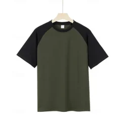 Clearance OUKU Men's T-shirt Suits 2 Pieces Outfits Tee & Shorts Short Sleeve Crew Neck Summer Color Block Fashion Casual 2 Piece Vacation Daily Wear Going out Yellow Orange Army Green Top Tee for Men