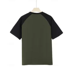 Clearance OUKU Men's T-shirt Suits 2 Pieces Outfits Tee & Shorts Short Sleeve Crew Neck Summer Color Block Fashion Casual 2 Piece Vacation Daily Wear Going out Yellow Orange Army Green Top Tee for Men