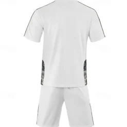 New OUKU Men's T-shirt Suits 2 Pieces Outfits Tee & Shorts Short Sleeve Crew Neck Summer Graphic Fashion Casual 2 Piece Vacation Daily Wear Going out Black White Brown Top Tee for Men