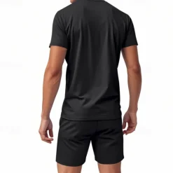 Online OUKU Men's T-shirt Suits 2 Pieces Outfits Tee & Shorts Short Sleeve V Neck Summer Plain Fashion Casual 2 Piece Vacation Daily Wear Going out Black White Orange Top Tee for Men