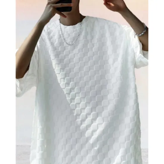 Best OUKU Men's T-shirt Suits Tracksuit Tennis Shirt Shorts and T Shirt Set Short Sleeves Crew Neck Summer Plaid Plain Gymnatics Casual 2 Piece Vacation Daily Wear Activewear Black White Gray Top Tee for Men