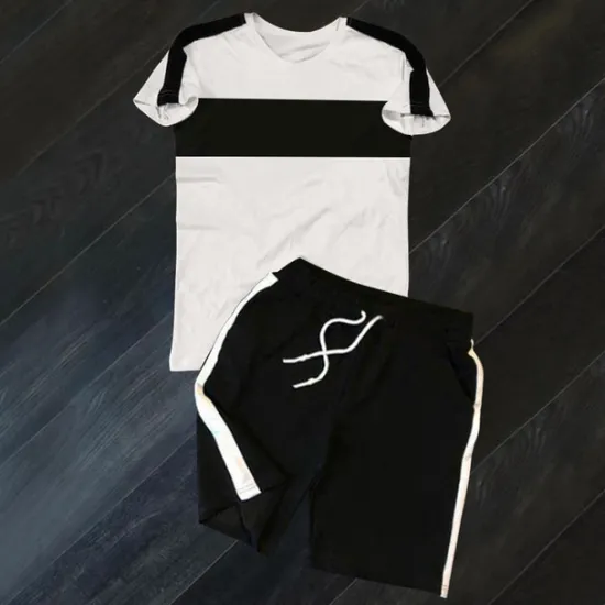 Best OUKU Men's T-shirt Suits Tracksuit Tennis Shirt Shorts and T Shirt Set Short Sleeve Crew Neck Spring & Summer Color Block Sports Fashion Designer 2 Piece Outdoor Street Casual Black White Yellow Top Tee
