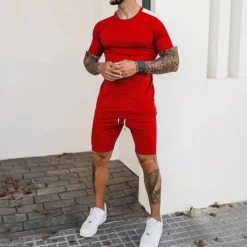 Sale OUKU Men's T-shirt Suits Tracksuit Tennis Shirt Shorts and T Shirt Set Short Sleeve V Neck Summer Spring Letter Curve Sports Designer Basic Drawstring 2 Piece Print Outdoor Street Daily Black White Yellow