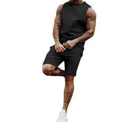 Discount OUKU Men's T-shirt Suits Tracksuit Tennis Shirt Shorts and T Shirt Set Short Sleeve Sports Designer Casual 2 Piece Black White Army Green Top Tee for Men