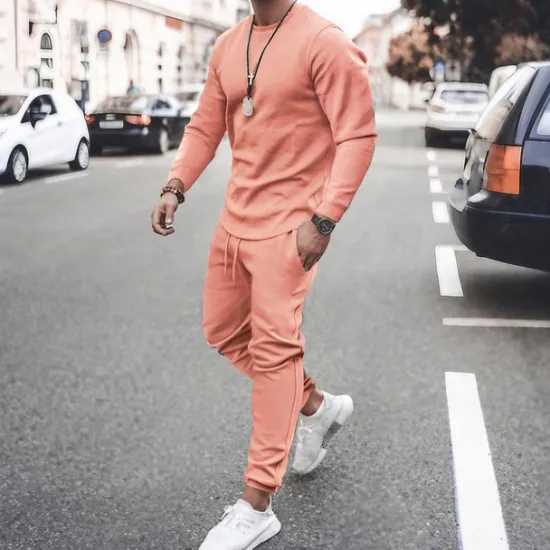 Online OUKU Men's T-shirt Suits Tracksuit Tennis Shirt Shorts and T Shirt Set Long Sleeve Crew Neck Spring & Fall Solid Colored Sports Designer Classic Drawstring 2 Piece Outdoor Street Daily Black White Pink