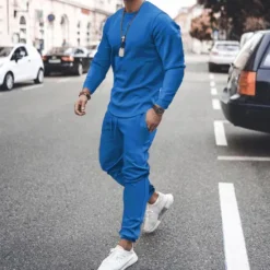 Online OUKU Men's T-shirt Suits Tracksuit Tennis Shirt Shorts and T Shirt Set Long Sleeve Crew Neck Spring & Fall Solid Colored Sports Designer Classic Drawstring 2 Piece Outdoor Street Daily Black White Pink
