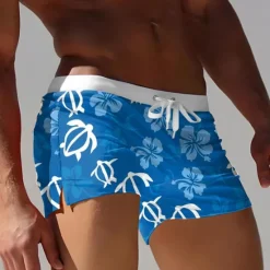 Sale OUKU Men's Turtles Sea Creatures Swimming Trunks Board Shorts Swim Shorts Mid Waist 3D Print Hawaiian Surfing Holiday Beach Drawstring with Mesh lining Elastic Waist Designer Clothing Apparel