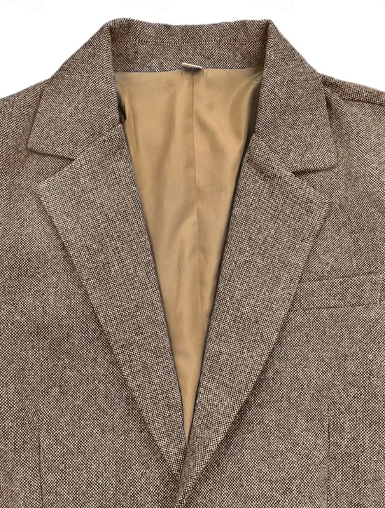 Clearance OUKU Men's Tweed Herringbone Blazer Jacket Vintage Plus Size Regular Tailored Fit Single Breasted Two-buttons Green khaki