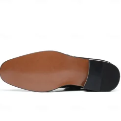 New OUKU Men's Two-Tone Faux Leather and Suede Monk Strap Shoes – Elegant Buckle Dress Shoes for Formal Occasions
