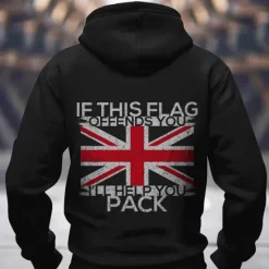 Hot OUKU Men's UK Flag / National flag Hoodies Sweatshirt Fashion Long Sleeve Crew Neck Holiday Streetwear Black Blue Drawstring Fall Winter Designer