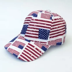 Outlet OUKU Men's Unisex Baseball Cap Sun Hat Trucker Hat White Red Polyester Adjustable Fashion Independence Day Festival Graphic American Flag Sunscreen Comfortable Casual / Daily