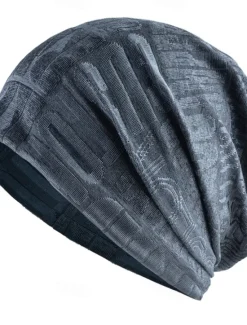 Discount OUKU Men's Unisex Beanie Hat Beanies Skull Cap Black Blue Polyester Cozy Daily Wear Going out Patterned