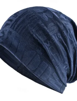 Discount OUKU Men's Unisex Beanie Hat Beanies Skull Cap Black Blue Polyester Cozy Daily Wear Going out Patterned