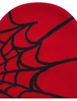 Hot OUKU Men's Unisex Beanie Hat Winter Hats Beanies Skull Cap Knit Hat Black White Acrylic Fibers Knitted Jacquard Cozy Daily Wear Festival Spider web Warm
