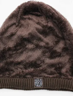 New OUKU Men's Unisex Beanie Hat Winter Hats Beanies Skull Cap Knit Hat Black Wine Acrylic Fibers Knitted Cozy Daily Wear Going out Solid / Plain Color Warm
