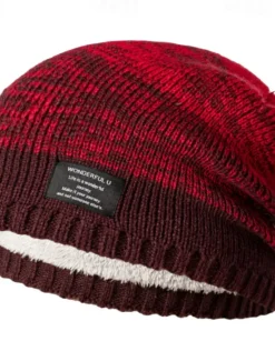 Sale OUKU Men's Unisex Beanie Hat Winter Hats Beanies Skull Cap Knit Hat Red khaki Acrylic Fibers Knitted Cozy Daily Wear Going out Color Block Warm