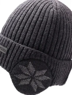 Hot OUKU Men's Unisex Beanie Hat Winter Hats Beanies Skull Cap Knit Hat Iron Gray Black Polyester Knitted Cozy Daily Wear Going out Snowflake Warm