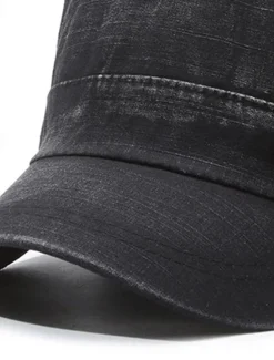 Outlet OUKU Men's Unisex Flat Cap Baseball Cap Military Cap Cadet Hat Black Navy Blue Polyester Vintage Fashion Casual Street Daily Plain Adjustable Breathable
