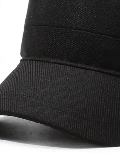 OUKU Men's Unisex Flat Cap Baseball Cap Military Cap Cadet Hat Black Navy Blue Polyester Vintage Fashion Casual Street Daily Plain Adjustable Breathable