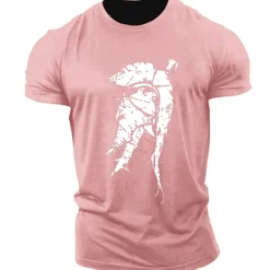 Best OUKU Men's Unisex Geometric T Shirt Casual Style Classic Style Cool Shirt Short Sleeve T shirt Print Crew Neck Shirt Sports Casual Big and Tall Outdoor Street Holiday Light Pink Black White Summer
