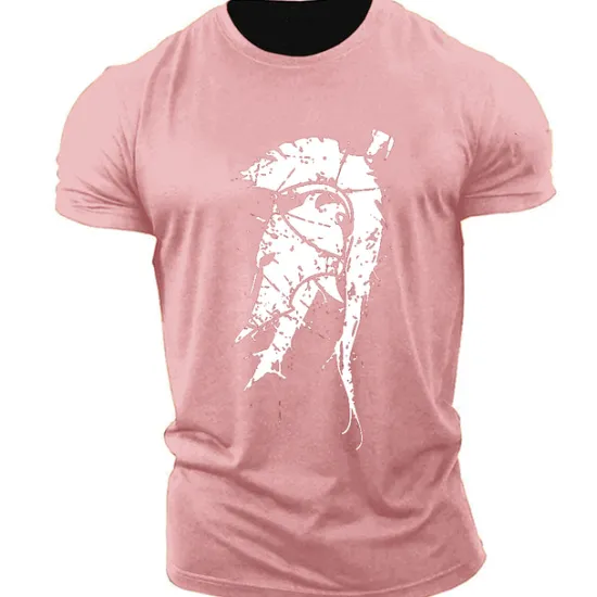 Best OUKU Men's Unisex Geometric T Shirt Casual Style Classic Style Cool Shirt Short Sleeve T shirt Print Crew Neck Shirt Sports Casual Big and Tall Outdoor Street Holiday Light Pink Black White Summer